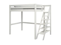 Lit mezzanine 2 places avec escalier 140x200 DARIO - Blanc - 4