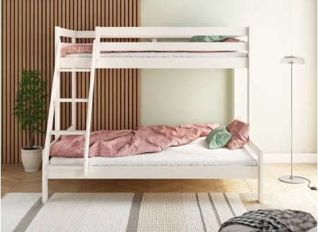 Stapelbed 90/140x200 in massief grenenhout GABY - Wit