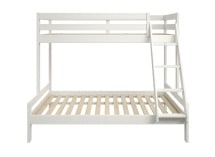 Lit superposé 90/140x200 en pin massif GABY - Blanc - 6