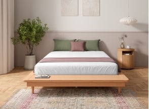 Lit futon 140x190 en bois massif NIELS - Hêtre