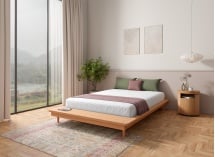 Lit futon 140x190 en bois massif NIELS - Hêtre - 2