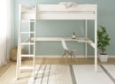 Lit mezzanine 2 places bureau d’angle SOHO - Blanc - 3