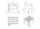Lit mezzanine 2 places 140x190 SOHO - Dimensions
