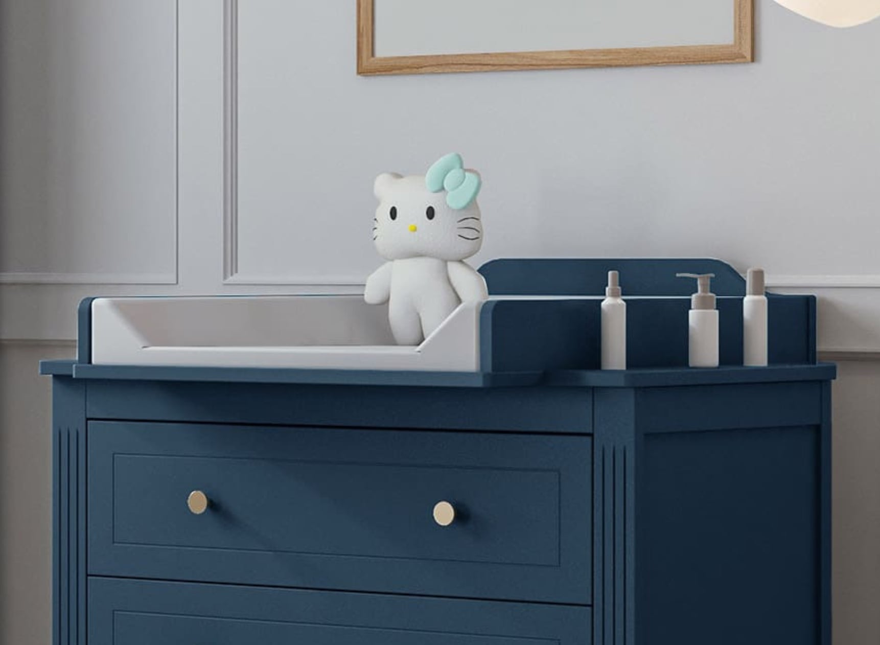 Plan à langer pour commode ÉLORIA - Bleu impérial - 1