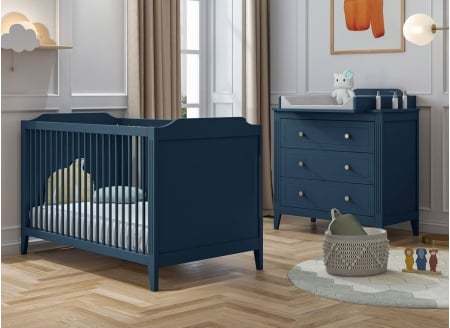 Chambre bébé duo ÉLORIA - Bleu impérial - 1