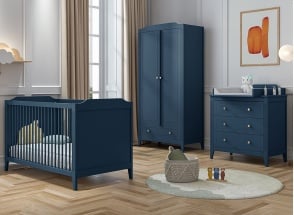 navy blue dress for baby girl Storkcraft Santos Midnight Blue 6-Drawer 48.13 in. Wide Dresser 03766-15M main image 0