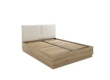 Lit coffre tête de lit 160x200 KAREL Chêne Blond - 6
