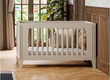 Lit bébé évolutif 70x140 MILENNE Beige Sable - 1