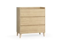 Commode 3 tiroirs LILO Chêne - 5