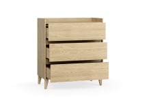 Commode 3 tiroirs LILO Chêne - 6