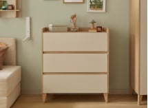 Commode 3 tiroirs LILO Chêne/Sable - 1