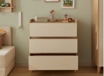 Commode 3 tiroirs LILO Chêne/Sable - 3