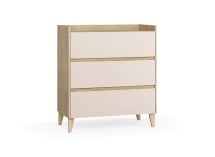 Commode 3 tiroirs LILO Chêne/Sable - 5