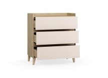 Commode 3 tiroirs LILO Chêne/Sable - 6