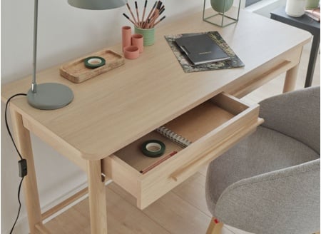SINA 2-drawer desk - Light Oak