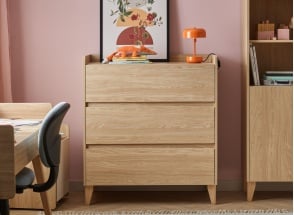Comò a 3 cassetti LILO - Rovere