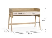 Bureau enfant réglable en hauteur LILO Chêne/Sable - 7