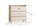 Commode 3 tiroirs LILO Chêne/Sable - 7