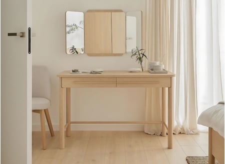 Bureau 2 tiroirs SINA Chêne Clair - 1