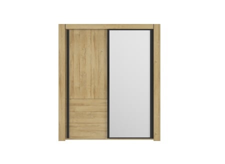 OSCAR 2-door sliding wardrobe with mirror - Oak