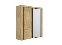 Armoire 2 portes coulissantes avec miroir OSCAR - Chêne - 3