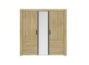 Armoire 3 portes avec miroir OSCAR - Chêne - 2