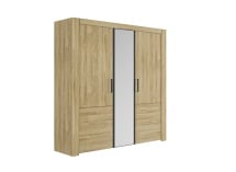 Armoire 3 portes avec miroir OSCAR - Chêne - 3