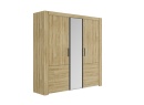 Armoire 3 portes avec miroir OSCAR - Chêne - 3