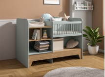 Lit bébé évolutif 3 en 1 BROOM - Sauge/Chêne - 1