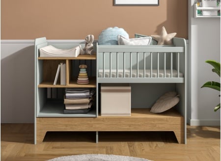 Cuna evolutiva 3 en 1 BROOM - Salvia/Roble