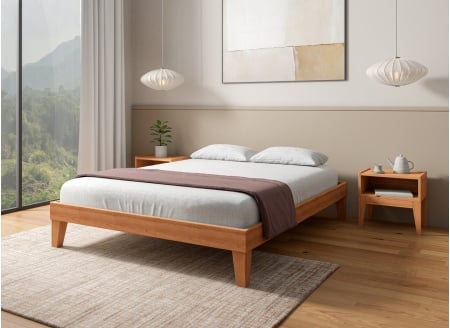 Lit en bois massif 140x190 ACHILLE Hêtre - 1