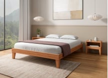 Lit en bois massif 140x190 ACHILLE Hêtre - 1