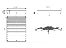 Lit en bois massif 160x200 ACHILLE Hêtre - Dimensions