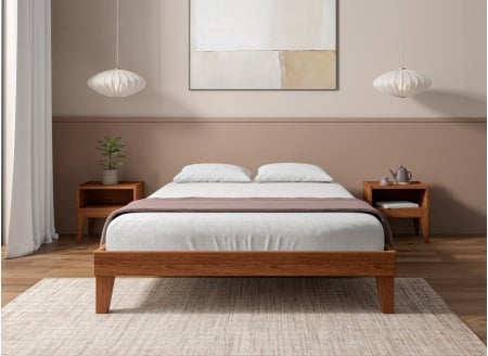 Solid wood bed 140x190 ACHILLE - Walnut