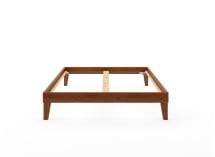Lit en bois massif 140x190 ACHILLE - Noyer - 7