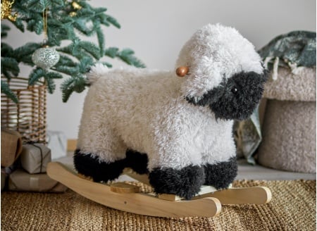 Schommeldier schaap DOLLY - Wit/Zwart