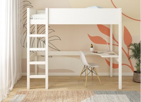 Lit mezzanine 90x200 avec bureau d’angle JUNE - 1