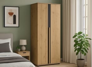 Dressing penderie 2 portes PAVEL - Chêne
