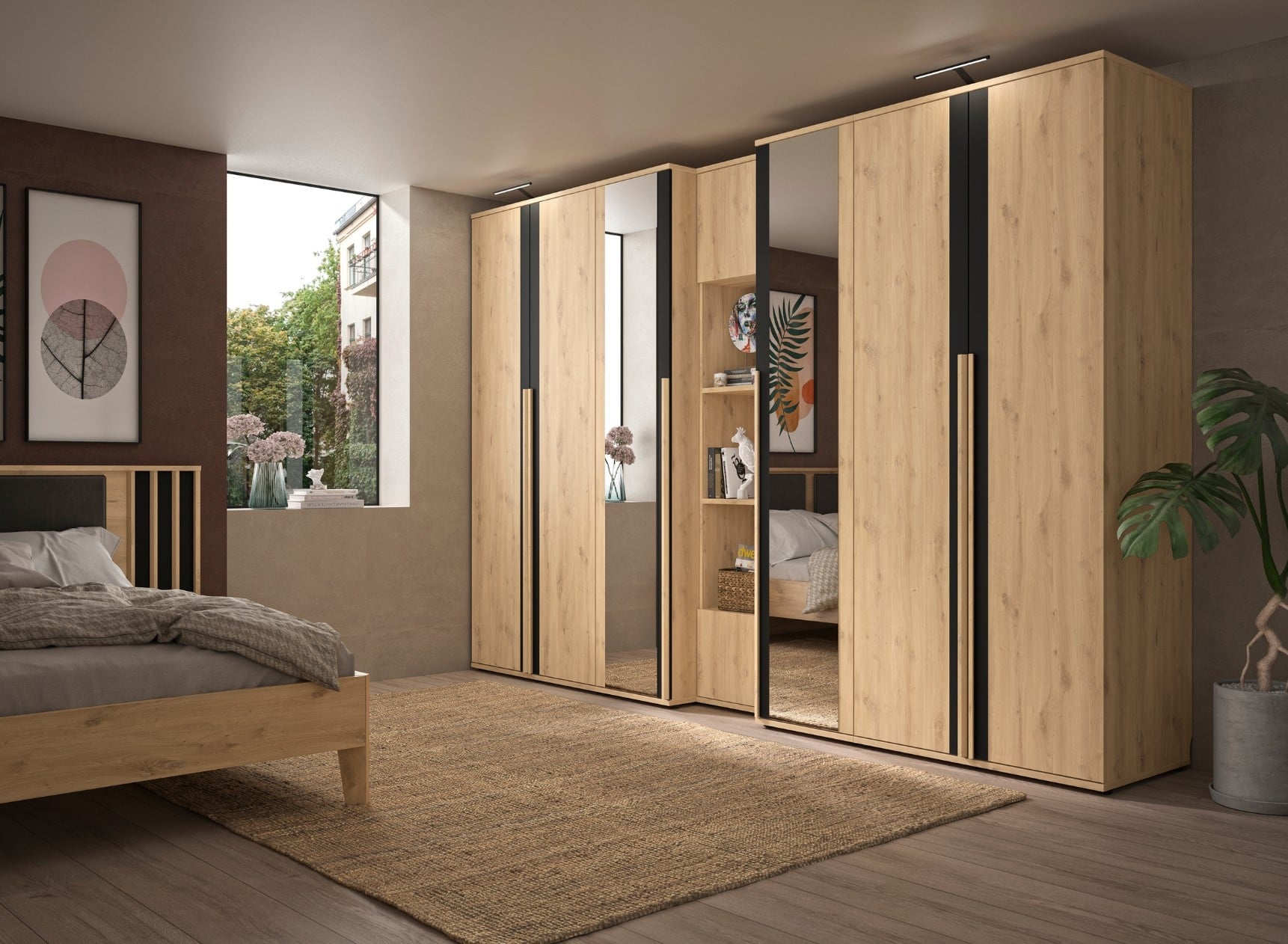 Dressing avec miroirs et rangements PAVEL - 1
