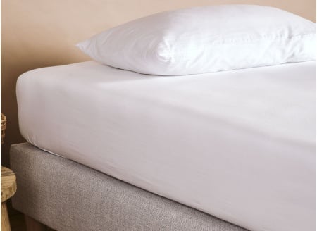 Drap housse 140x190 Coton Bio - Blanc - 1
