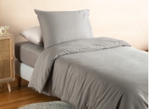 Drap housse 90x190 Coton Bio - Gris - 3