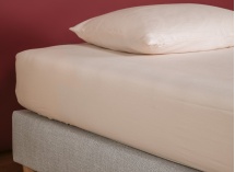 Drap housse 90x190 Coton Bio - Rose nude - 4