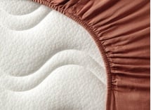 Drap housse 140x200 Coton Bio - Terracotta - 3