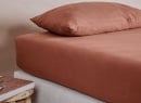 Drap housse 140x200 Coton Bio - Terracotta - 1