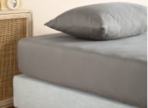 Drap housse 160x200 Coton Bio - Gris - 1