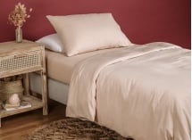 Housse de couette 140x200 Coton Bio - Rose nude - 1