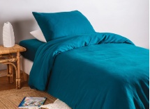 Housse de couette 200x200 Coton Bio - Bleu nuit - 1