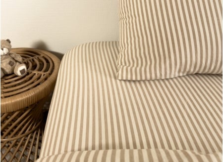 90x190 Organic Cotton Percale Fitted Sheet - Striped