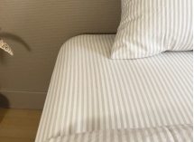 Drap housse 90x190 Percale de Coton Bio - Lin 2