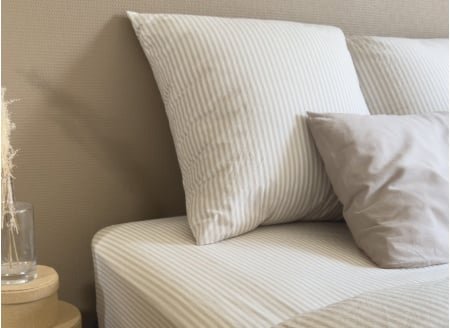 Drap housse 140x190 Percale de Coton Bio - Lin 1